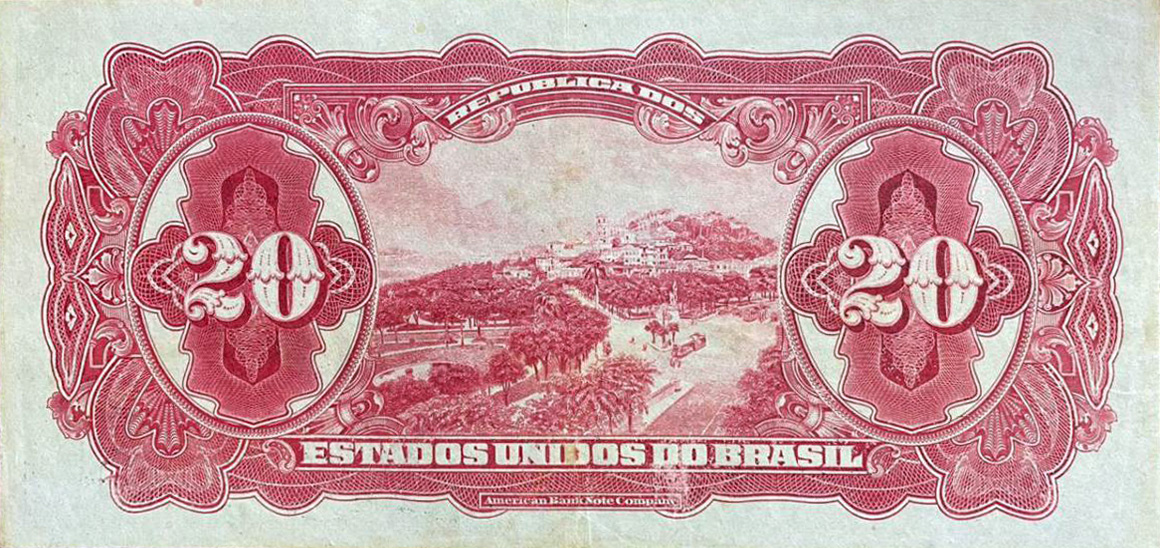 Reverso de 20 mil-réis (1926) - 1925-1927 Caixa de Estabilização, American Bank Note