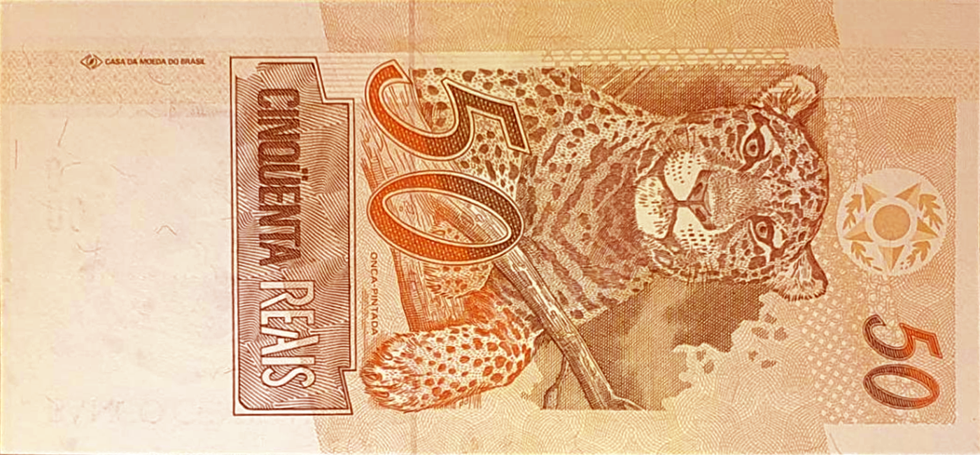Reverso de 50 reais (1994) - 1994-2011 Reais, 1ª. família