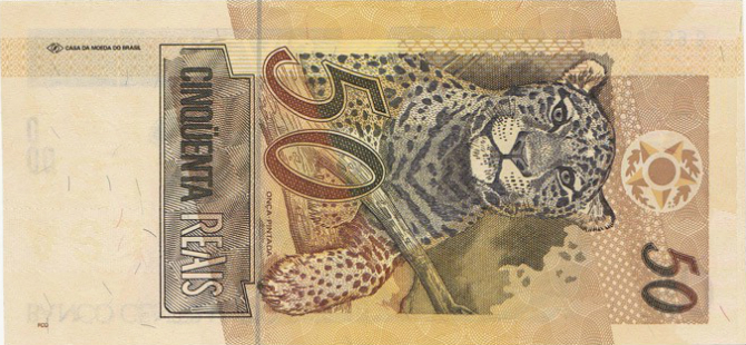 Reverso de 50 reais (1994) - 1994-2011 Reais, 1ª. família