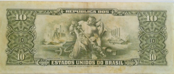 Reverso de 10 cruzeiros (1962) - 1948-1968 Cruzeiros, Thomas de la Rue