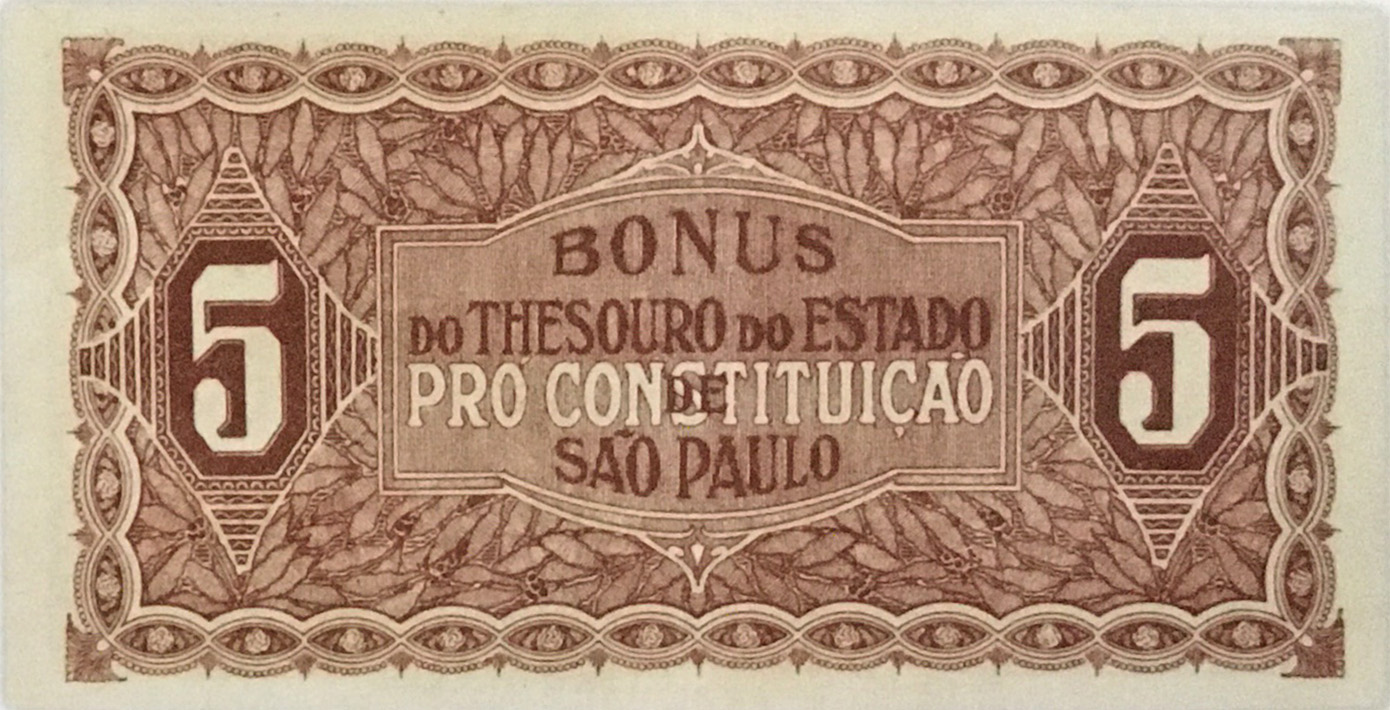Reverso de 5 mil-réis (1932) - 1932-1932 Revolução Constitucionalista de 1932