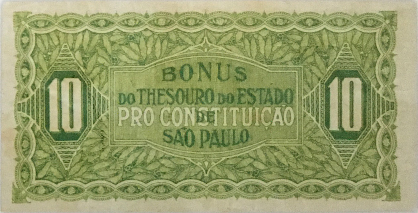 Reverso de 10 mil-réis (1932) - 1932-1932 Revolução Constitucionalista de 1932