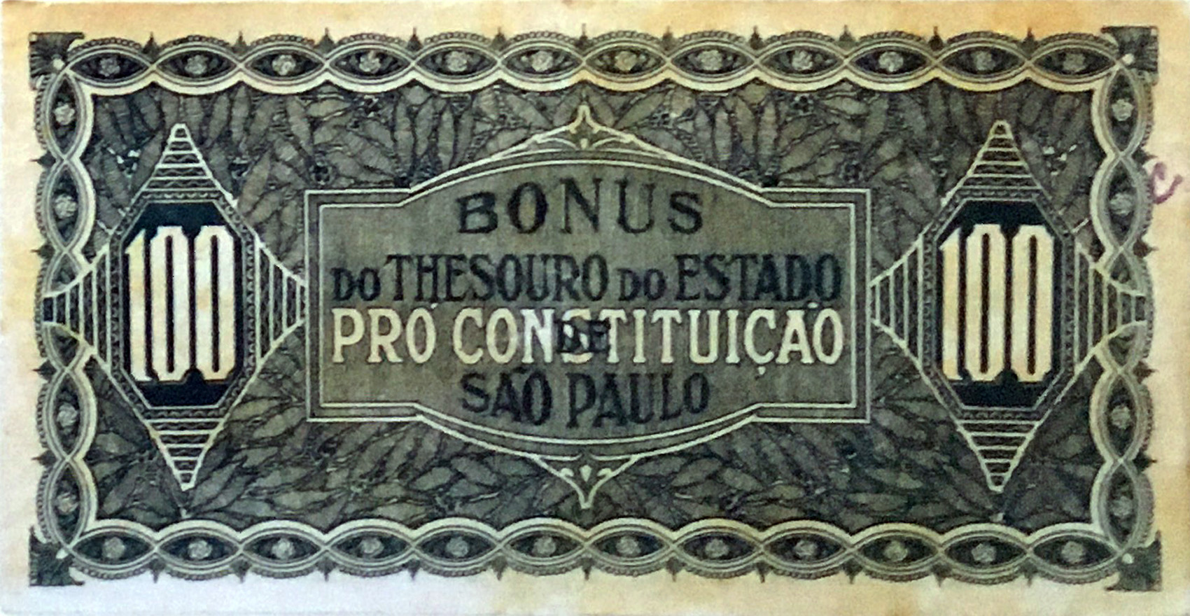 Reverso de 100 mil-réis (1932) - 1932-1932 Revolução Constitucionalista de 1932