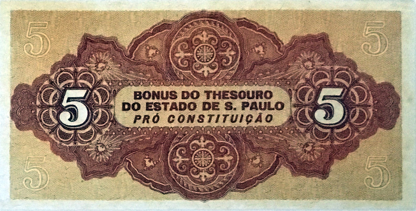 Reverso de 5 mil-réis (1932) - 1932-1932 Revolução Constitucionalista de 1932