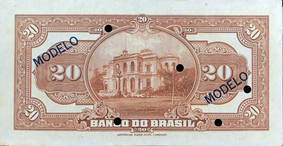 Reverso de 20 mil-réis (1930) - 1923-1930 Banco do Brasil, Modelos
