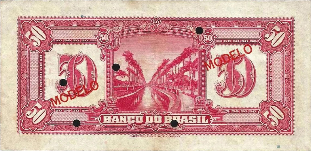 Reverso de 50 mil-réis (1930) - 1923-1930 Banco do Brasil, Modelos