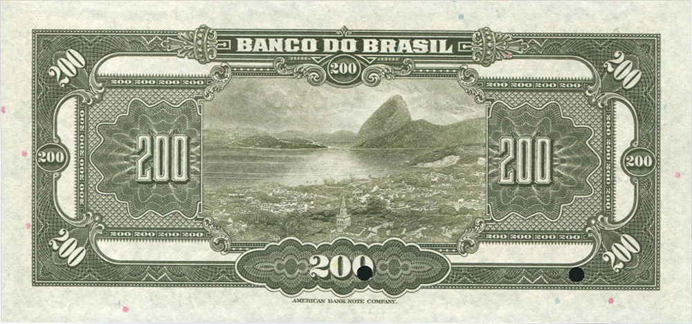 Reverso de 200 mil-réis (1923) - 1923-1930 Banco do Brasil, Espécimes