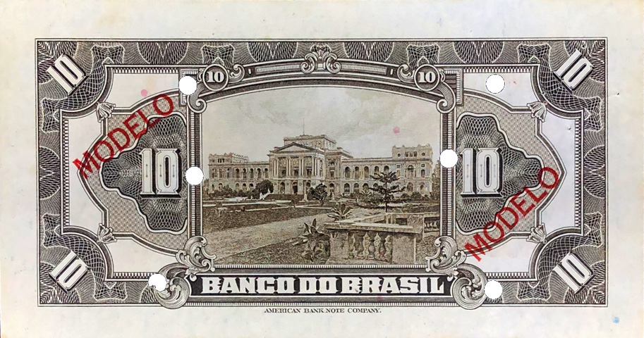 Reverso de 10 mil-réis (1930) - 1923-1930 Banco do Brasil, Modelos