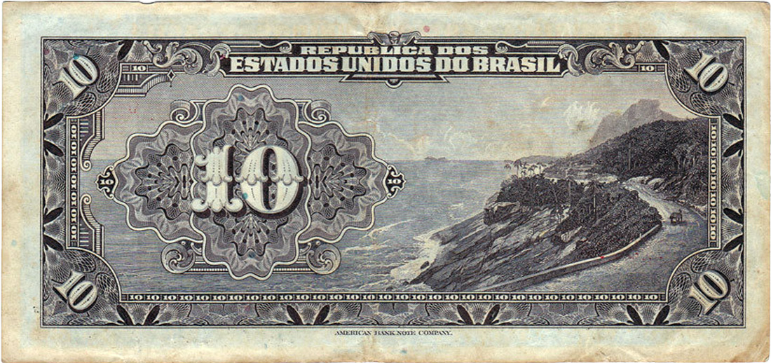 Reverso de 10 mil-réis (1926) - 1925-1927 Caixa de Estabilização, American Bank Note