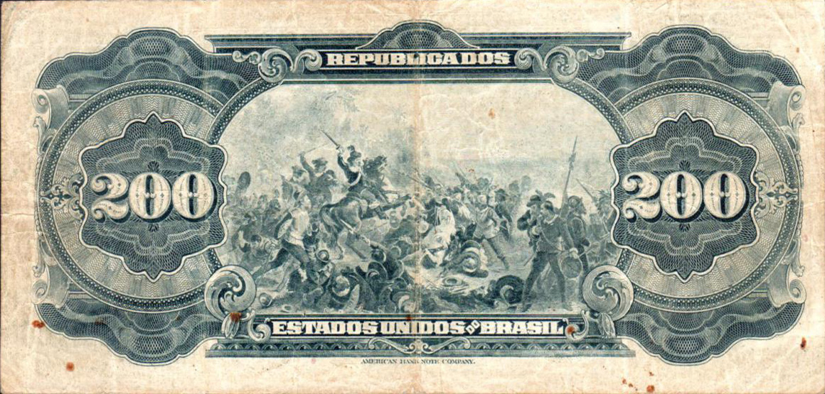 Reverso de 200 mil-réis (1926) - 1925-1927 Caixa de Estabilização, American Bank Note