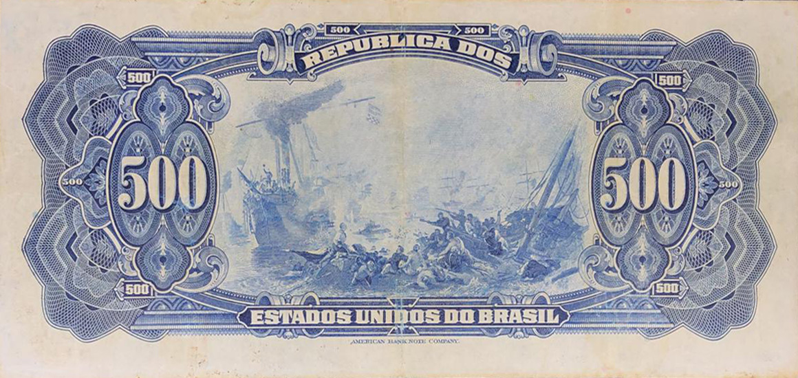 Reverso de 500 mil-réis (1926) - 1925-1927 Caixa de Estabilização, American Bank Note