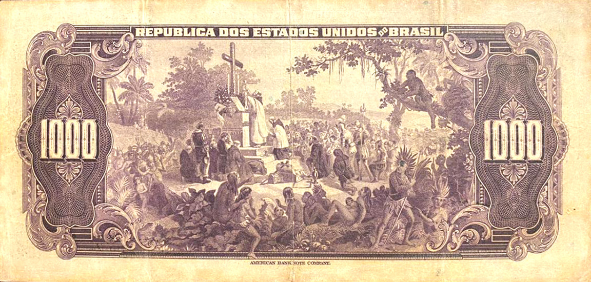 Reverso de 1 conto de réis (1926) - 1925-1927 Caixa de Estabilização, American Bank Note