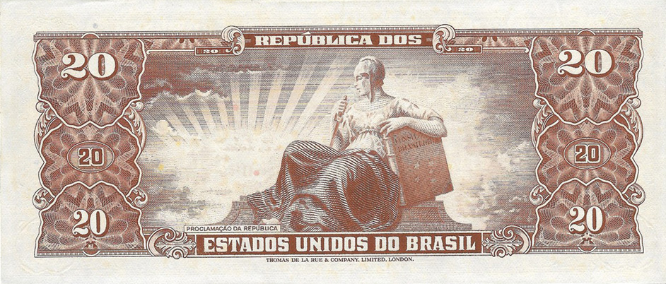 Reverso de 20 cruzeiros (1962) Reverso de 20 cruzeiros (1962) - 1948-1968 Cruzeiros, Thomas de la Rue
