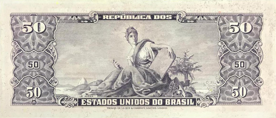 Reverso de 50 cruzeiros (1963) - 1948-1968 Cruzeiros, Thomas de la Rue