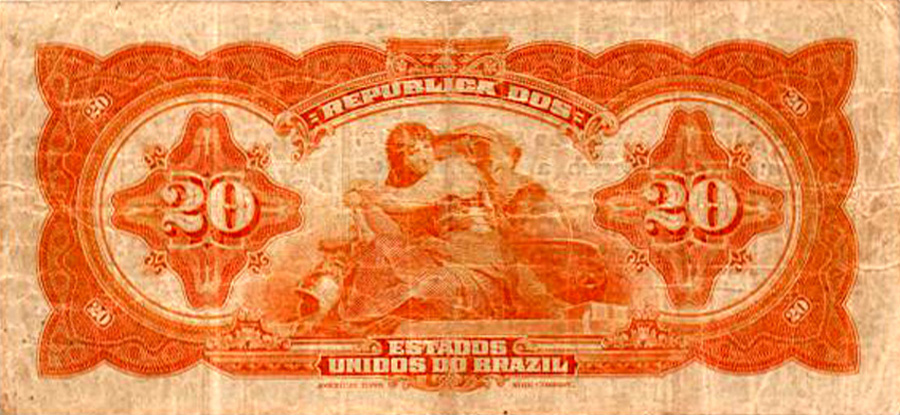 Reverso de 20 mil-réis (1925) - 1925-1927 Caixa de Estabilização, American Bank Note