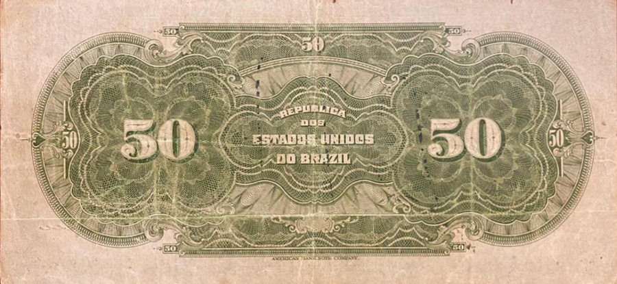 Reverso de 50 mil-réis (1925) - 1925-1927 Caixa de Estabilização, American Bank Note