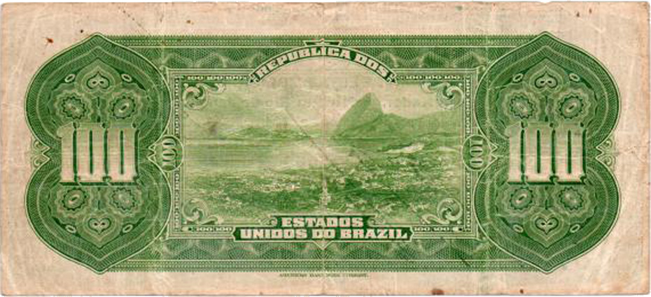 Reverso de 100 mil-réis (1925) - 1925-1927 Caixa de Estabilização, American Bank Note