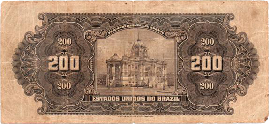 Reverso de 200 mil-réis (1925) - 1925-1927 Caixa de Estabilização, American Bank Note