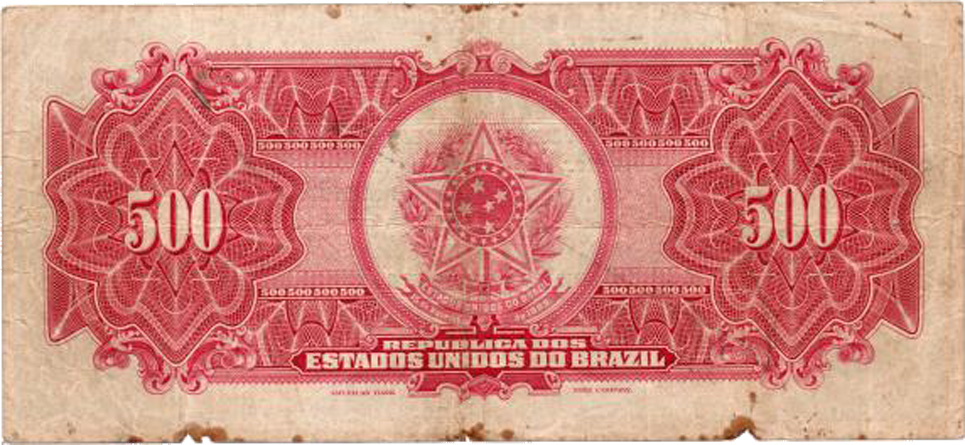 Reverso de 500 mil-réis (1925) Reverso de 500 mil-réis (1925) - 1925-1927 Caixa de Estabilização, American Bank Note