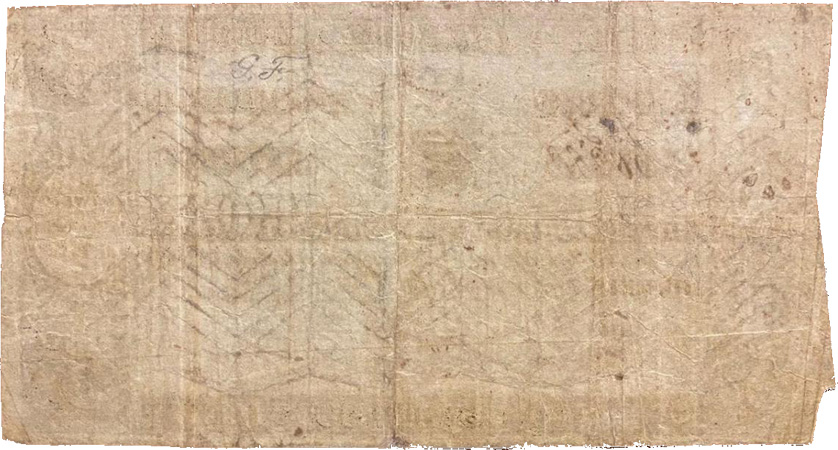 Reverso de 5 mil-réis (1835) - 1835-1836 Tesouro Nacional, Perkins Bacon & Petch¹