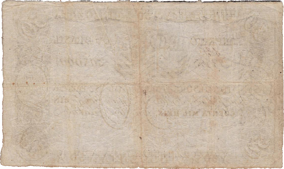Reverso de 50 mil-réis (1835) - 1835-1836 Tesouro Nacional, Perkins Bacon & Petch¹