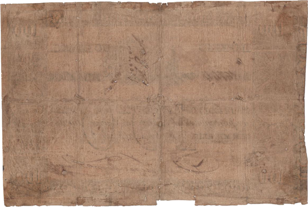 Reverso de 100 mil-réis (1835) - 1835-1836 Tesouro Nacional, Perkins Bacon & Petch¹