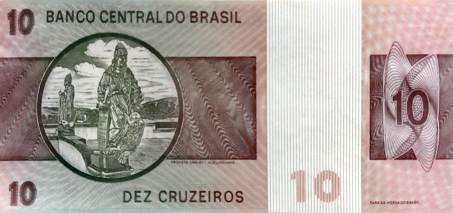 Reverso de 10 cruzeiros (1979-1980) - 1970-1985 Cruzeiros, 2ª. vez - 1ª. família