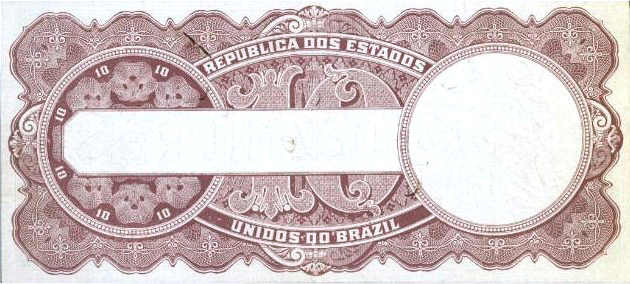 Reverso de 10 mil-réis (1909) - 1909-1918 Tesouro Nacional, Cartieri P. Milani