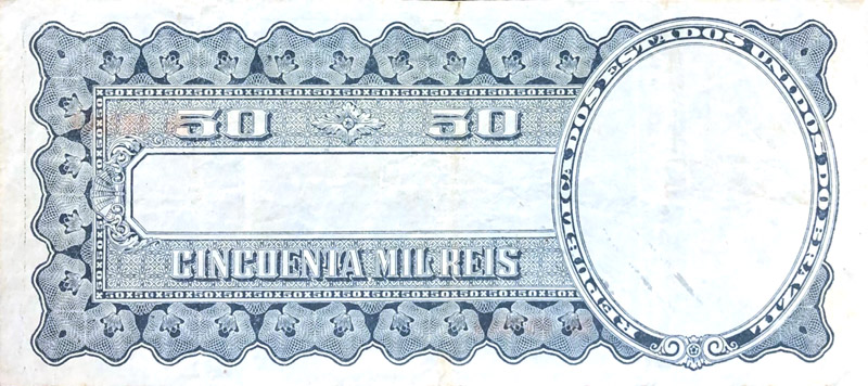 Reverso de 50 mil-réis (1915) - 1909-1918 Tesouro Nacional, Cartieri P. Milani