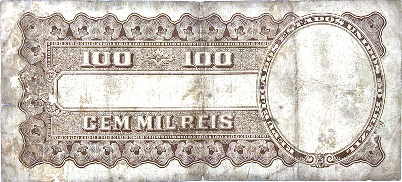 Reverso de 100 mil-réis (1915) - 1909-1918 Tesouro Nacional, Cartieri P. Milani