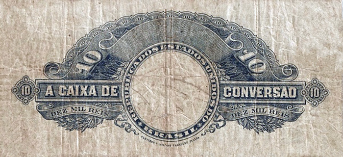 Reverso de 10 mil-réis (1912) - 1907-1931 Caixa de Conversão