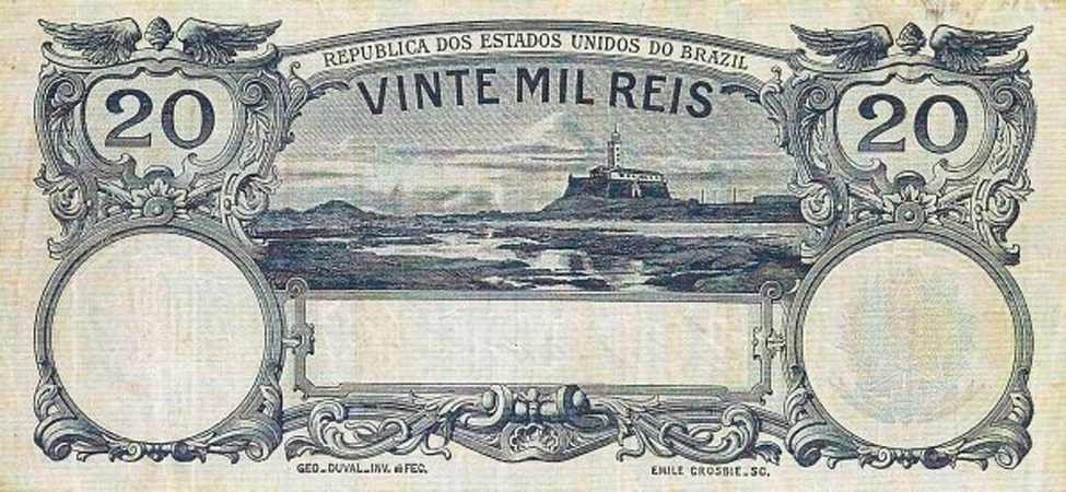 Reverso de 20 mil-réis (1907) - 1907-1931 Caixa de Conversão