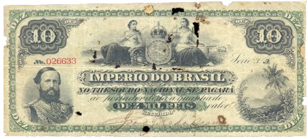 Anverso de 10 mil-réis (1869) - 1869-1889 Tesouro Nacional, American Bank Note¹