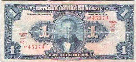 Anverso de 1 mil-réis (1919) - 1889-1942 Estados Unidos do Brasil