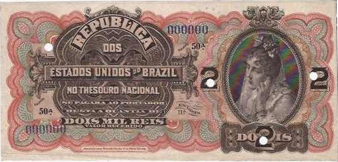 Anverso de 2 mil-réis (1918) - 1889-1942 Estados Unidos do Brasil, Modelos