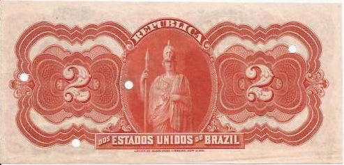 Reverso de 2 mil-réis (1918) - 1889-1942 Estados Unidos do Brasil, Modelos