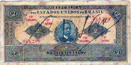 Anverso de 2 mil-réis (1920) - 1889-1942 Estados Unidos do Brasil