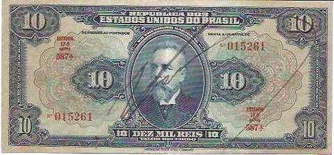 Anverso de 10 mil-réis (1925-1942) - 1924-1942 Tesouro Nacional, American Bank Note²