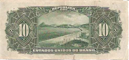Reverso de 10 mil-réis (1925-1942) - 1924-1942 Tesouro Nacional, American Bank Note²