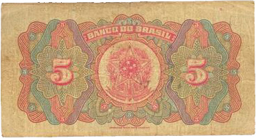 Reverso de 5 mil-réis (1923) - 1923-1930 Banco do Brasil