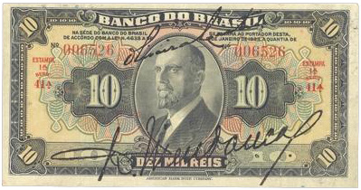 Anverso de 10 mil-réis (1923) - 1923-1930 Banco do Brasil
