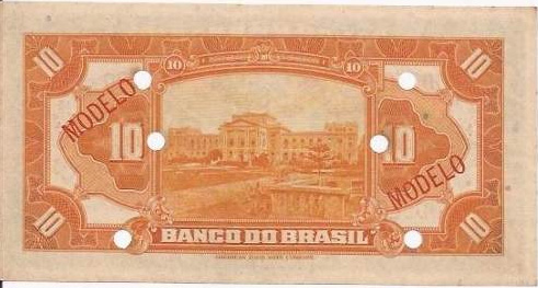 Reverso de 10 mil-réis (1923) - 1923-1930 Banco do Brasil, Modelos