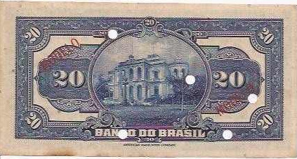 Reverso de 20 mil-réis (1923) - 1923-1930 Banco do Brasil, Modelos