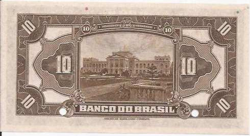 Reverso de 10 mil-réis (1930) - 1923-1930 Banco do Brasil, Espécimes