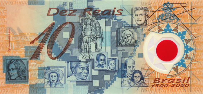Reverso de 10 reais (2000) - 1994-2011 Reais, 1ª. família
