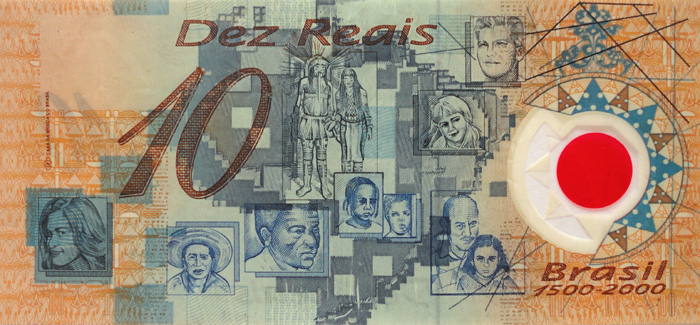 Reverso de 10 reais (2000) - 1994-2011 Reais, 1ª. família