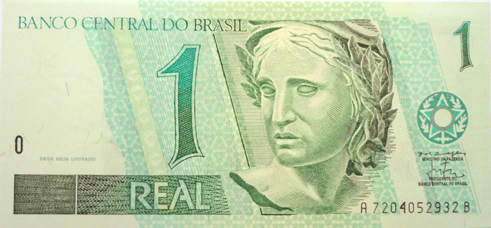 Anverso de 1 real (1997-2003) - 1994-2011 Reais, 1ª. família