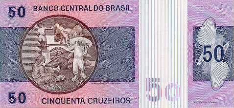 Reverso de 50 cruzeiros (1970-1980) - 1970-1985 Cruzeiros, 2ª. vez - 1ª. família