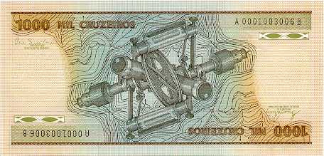 Reverso de 1.000 cruzeiros (1981-1986) - 1980-1985 Cruzeiros, 2ª. vez - 2ª. família