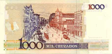 Reverso de 1.000 cruzados (1987) - 1986-1988 Cruzados